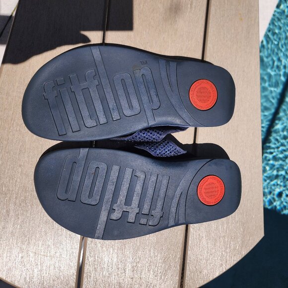 Fitflop NAVY LULU Crystal Toe-Post Sandals, size 8 - Picture 4 of 4